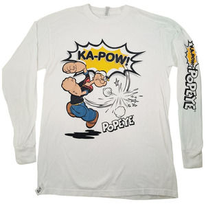 M&O Gold Unisex Popeye Graphic T-Shirt Long-Sleeve Size: Medium